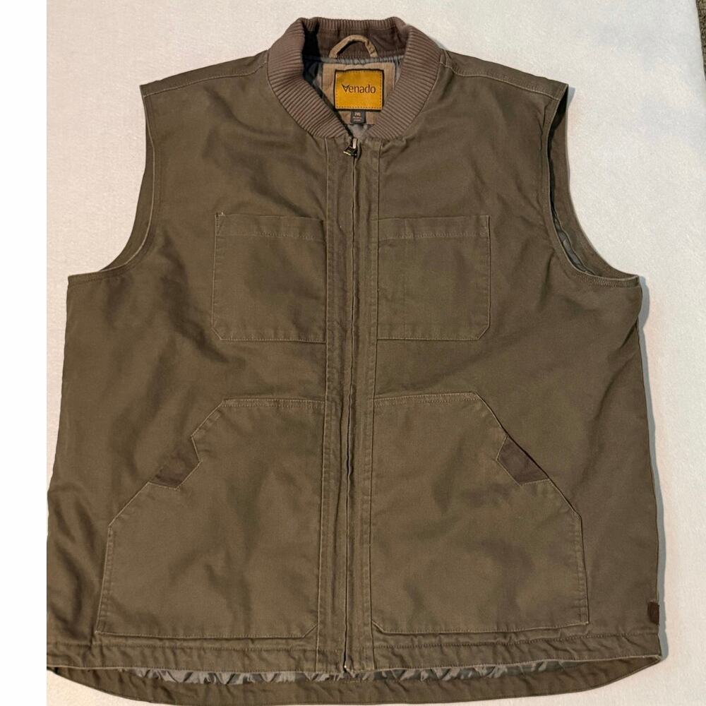 Venado 2XL Brown Quilted conceal and carry Vest  Canvas Utility Hunting Ranch